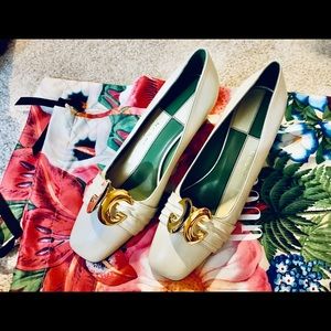 Authentic Gucci Usagi Leather Cream/White Shoes